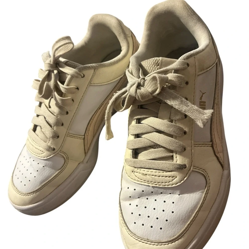 Puma Off-White Leather Sneakers